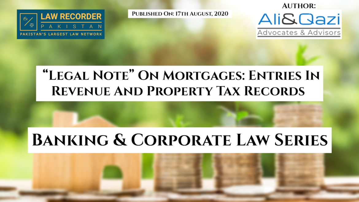 “Legal Note” On Mortgages: Entries In Revenue And Property Tax Records