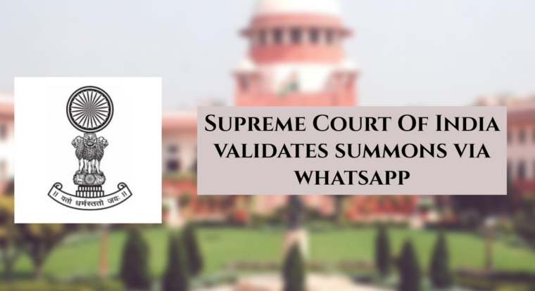 SCI Validates Summons Via Whatsapp