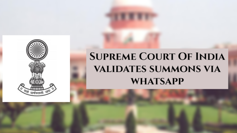 SCI Validates Summons Via Whatsapp